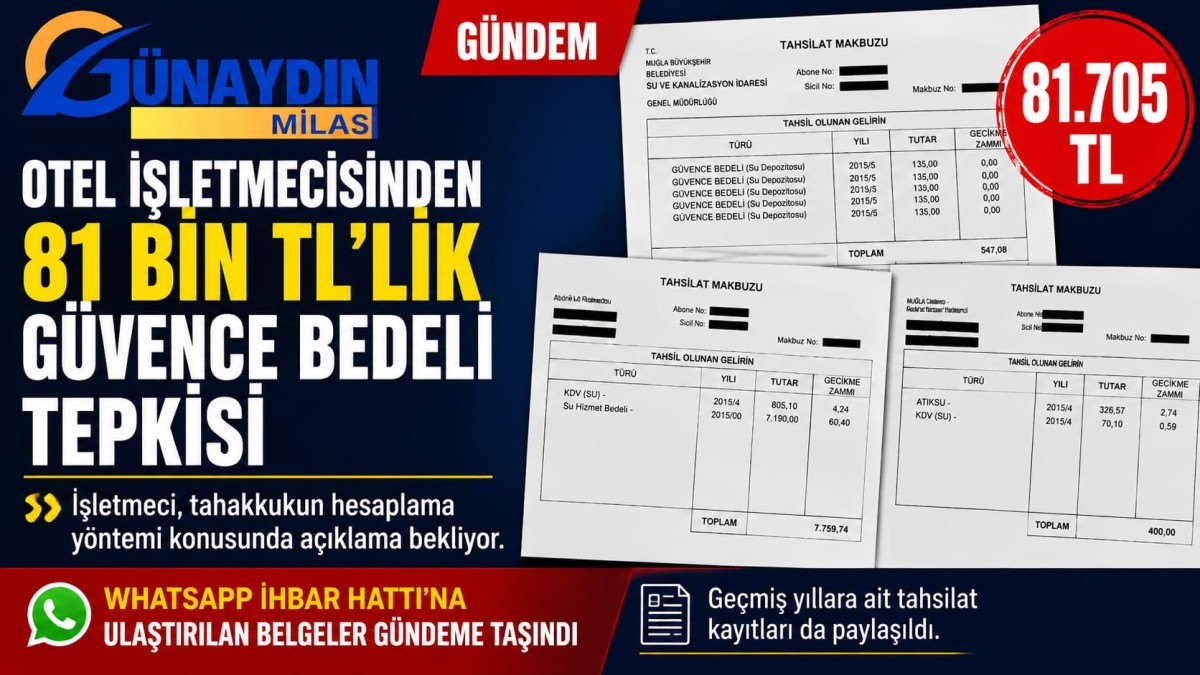 OTEL İŞLETMECİSİNDEN MUSKİ TAHAKKUKUNA TEPKİ:
